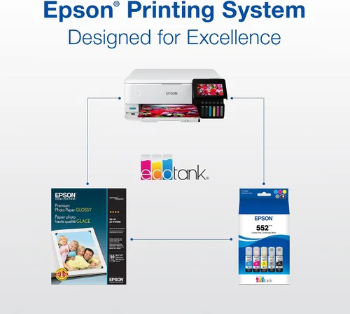Miniatura 7 de Epson 552 EcoTank Ink Botella de ultra alta capacidad cian (T552220-S) Funciona con ET-8500, 8550