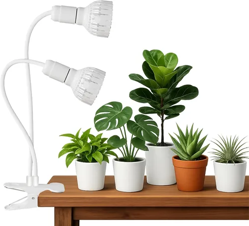 Miniatura 9 de Luz LED de Crecimiento, Lámpara de Plantas con Clip de Cuello de Cisne de Espectro Completo Blanco 5000K para Plantas de Interior de Escritorio