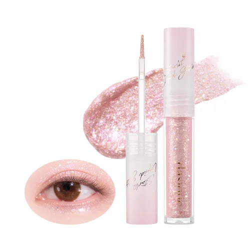 Miniatura 9 de dasique Starlit Jewel - Brillo líquido c #01 Frozen Gold Sombra de purpurina parpadeante Maquillaje coreano Maquillaje de ojos brillante