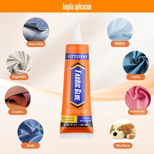 Miniatura 2 de FITTDYHE Pegamento para Tela Permanente, 60 ML Pegamento Transparente Lavable para Ropa, Súper Adhesivo para Tela para Strass, Parches, Ropa, Denim
