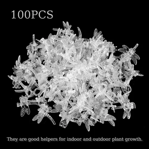 Miniatura 6 de Watris Veiyi 100 piezas de soporte para orquídeas de plantas, clips de orquídea libélula de jardín, clips portátiles de vid de flores lindos