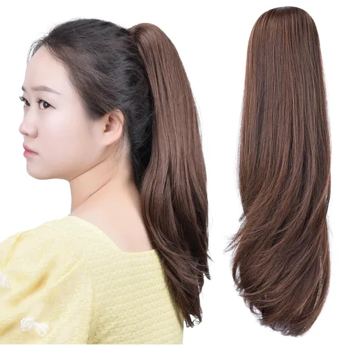 Miniatura 43 de Extensión de cola de caballo negra con clip de garra, ondulada, 10 pulgadas, 3.5 onzas, sintético, como verdaderos, postizos, para mujer, Yaki