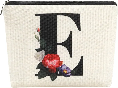 Miniatura 10 de Bolsa de maquillaje personalizada con inicial para mujer, bolsa de cosméticos con monograma, regalo de cumpleaños para mamá, regalo de dama