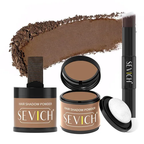 Miniatura 10 de Sevich - Sombra instantánea en polvo para línea capilar de cobertura rápida, corrector rápido de raíz de canas finas, cejas y barba, resistente al