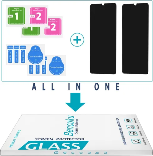 Miniatura 7 de T-MOBILE REVVL 6 5G - Protector de pantalla de privacidad para T-MOBILE REVVL 6 5G, vidrio templado antiespía, antiarañazos, sin burbujas