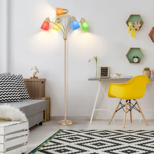 Miniatura 5 de FOLKSMATE Lámpara de Pie LED, Medusa Lámparas de Pie Altas Modernas de Múltiples Cabezales, Luz de Pie de Lectura Ajustable para Esquina para Sala