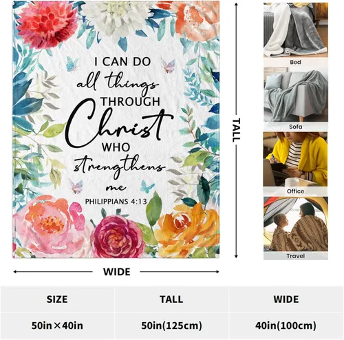 Miniatura 2 de CUJUYO Regalos cristianos para mujeres Manta 50"x40", Regalos inspiradores religiosos católicos espirituales de cumpleaños para mujeres Manta suave