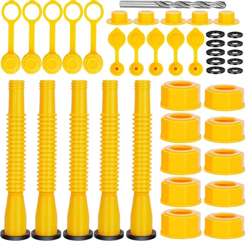 Miniatura 8 de Godboy Kit de 7 Repuestos de Boquilla Amarilla para Bidón de Gasolina, Boquilla para Bidón de Gasolina, Boquilla de Vertido Flexible Adecuada
