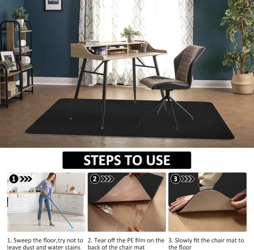 Miniatura 3 de Tapete para silla de oficina para suelo de madera dura y azulejos, tapete de escritorio para sillas rodantes, protege el suelo duro, alfombra