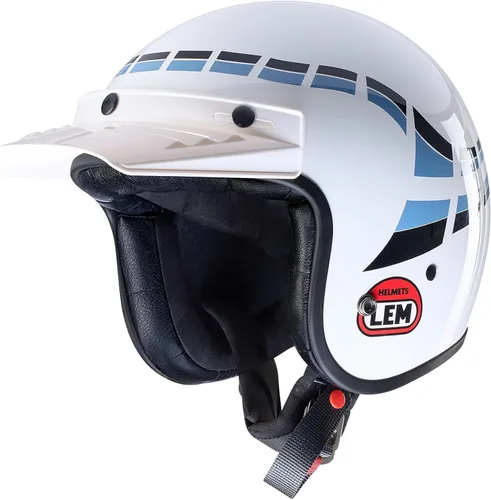Miniatura 13 de LEM Medio casco de motocicleta, para hombres y mujeres, casco de motocicleta y scooter certificado DOT, estilo vintage para montar en crucero