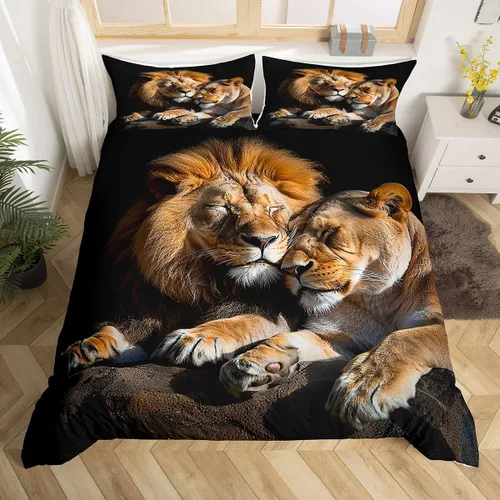 Miniatura 13 de Juego de funda de edredón de pingüinos de dibujos animados para niños, tamaño King, bonito juego de ropa de cama de animales de poste ártico