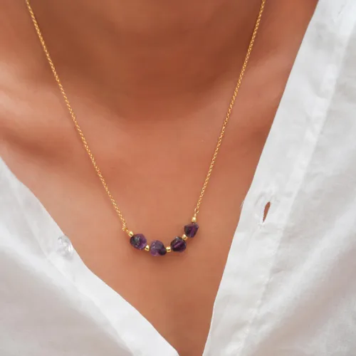Miniatura 5 de Gempires Natural Raw Bar Crystals Pendant Necklace Handmade Jewelry 22 inch Adjustable Chain