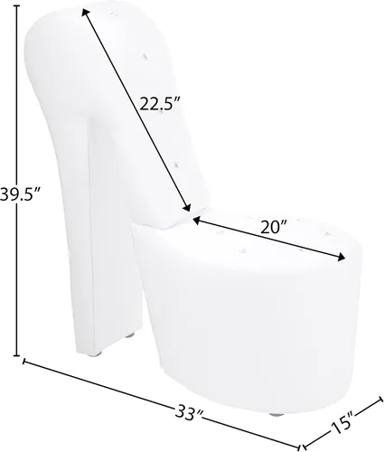 Miniatura 3 de Tristam - Silla lounge moderna glamorosa de tacón alto de 40", silla sin brazos con botones tipo cristal tapizados y costuras de diamante, cómodo