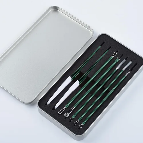 Miniatura 7 de Kit de herramientas para reventar espinillas, kit de 7 piezas de extractor de espinillas con caja para eliminar rápida y fácilmente espinillas