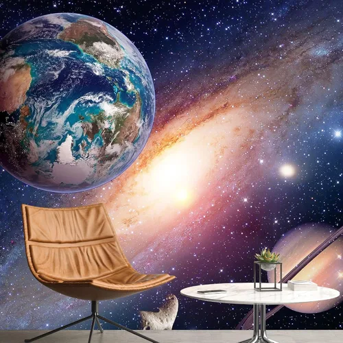 Miniatura 26 de NWT Calcomanía removible para pared, diseño de nube galáctica, estrella, nebulosa, fantasía, ciencia ficción, astronomía y arte espacial, arte