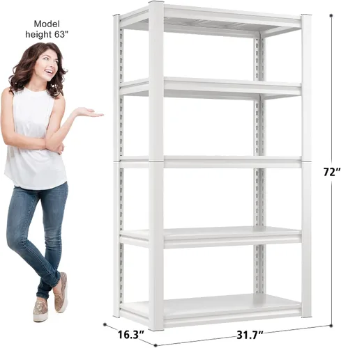 Miniatura 2 de Raybee Estantería de Garaje de 72'' de Alto para Trabajo Pesado Estantes de Almacenamiento Carga 2010LBS Ajustable 5 Niveles Estantería Resistente