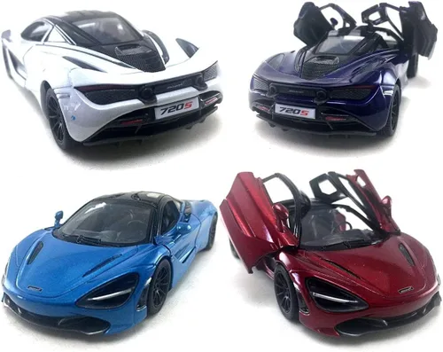 KiNSMART McLaren 720s 5 pulgadas 1:36 escala de metal fundido a presión modelo de juguete súper deportivo (4 juegos)