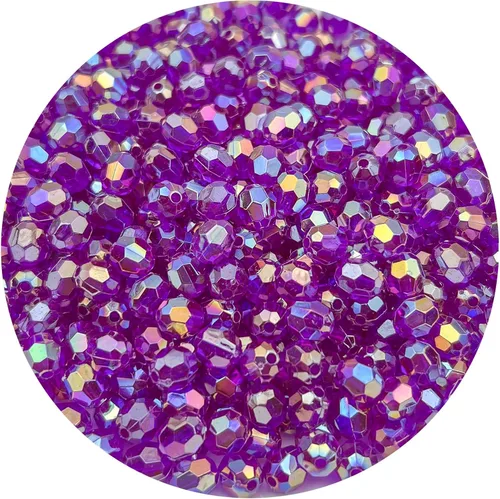 Miniatura 8 de 200 cuentas acrílicas de cristal de color AB de 0.394 pulgadas (0.394 in) cuentas redondas de plástico facetadas espaciadoras para hacer joyas, 402