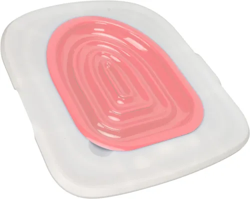 Miniatura 3 de Sistema de entrenamiento para inodoro para gatos, bandeja blanca con soporte interior gris, caja de arena reutilizable universal para mascotas
