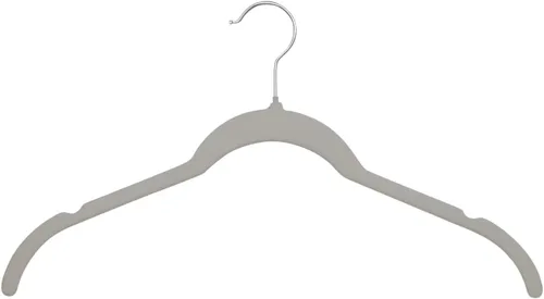 Miniatura 10 de ManGotree Perchas de terciopelo para mujer, perchas de 16.5 pulgadas con ranura para el hombro, perchas antideslizantes para ropa de vestir