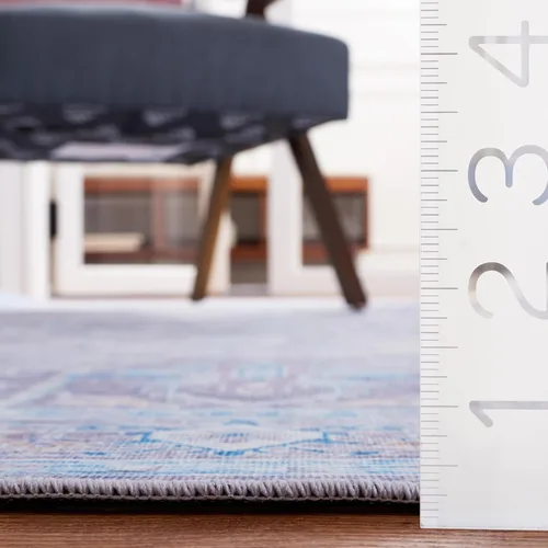 Miniatura 4 de SAFAVIEH Alfombra lavable Tucson Collection - 2'6" x 4', morado y azul, antideslizante y fácil de limpiar, ideal para sala de estar, dormitorio