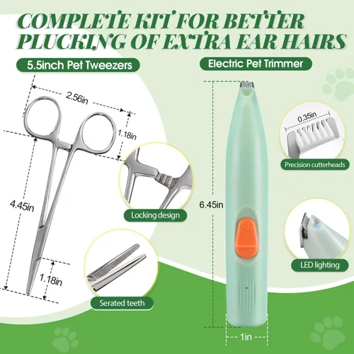 Miniatura 5 de Pawsitive Vibes Polvo de orejas para perros de 1.06 oz – Polvo de limpieza suave y seguro para eliminar el vello de las orejas para perros