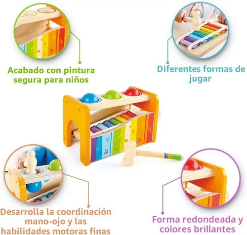 Miniatura 2 de Banco para tocar música con xilófono de Hape, talla única , Amarillo