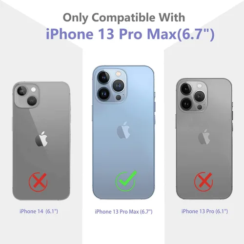 Miniatura 2 de Funda con diseño de patrón de flores para iPhone 13 Pro Max [con protector de pantalla], funda transparente floral para teléfono de mujer a prueba