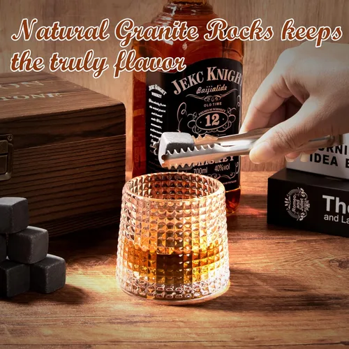 Miniatura 7 de Regalos de cumpleaños para hombres, juego de regalos de piedras de whisky para el día del padre, Navidad, el mejor regalo para hombres, papá