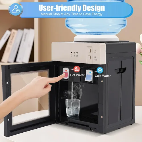 Miniatura 5 de Dispensador de enfriador de agua para encimera, dispensador de agua fría y caliente, botella de 3 a 5 galones, enfriador de agua fría caliente