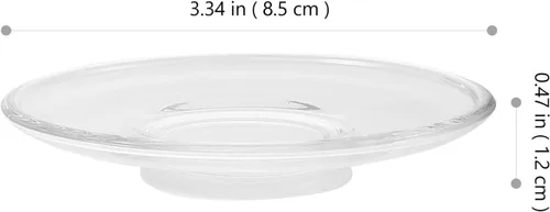 Miniatura 6 de jojofuny Platillos de vidrio de té, 2 unidades, platos de canapé de vidrio transparente, platillos redondos para servir galletas, aperitivos