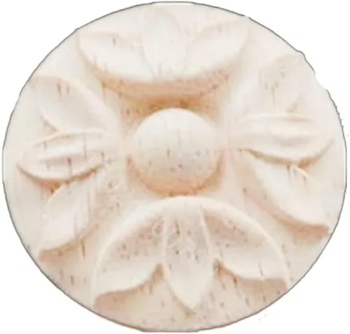 Miniatura 10 de 4 piezas de apliques de madera redondos para decoración de muebles de puerta de cama, decoración de gabinete de madera, decoración de muebles sin 8