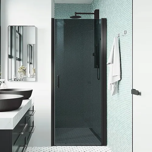 Miniatura 9 de Puerta de ducha de baño, puerta de ducha de vidrio templado sin marco, panel de ducha de 28" de ancho x 72" de alto, puerta de ducha batiente simple