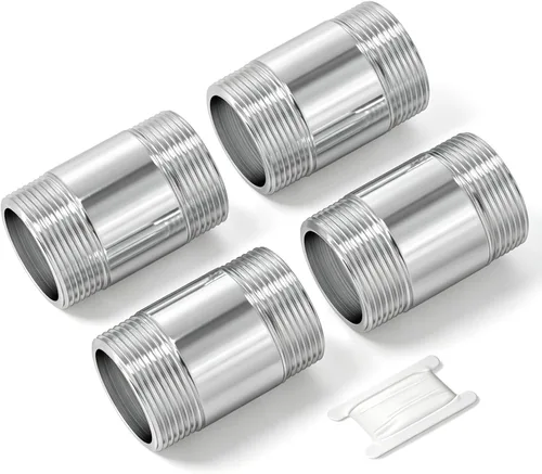 Miniatura 16 de TAISHER 2 accesorios de tubería de acero inoxidable, 1/2 "NPT x 1/2" NPT macho roscado, tubo fundido de pezón de 6 pulgadas de longitud