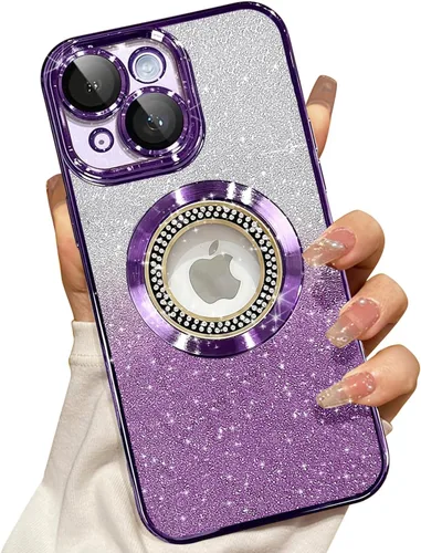 Miniatura 229 de Misscase Funda magnética con purpurina para iPhone 11 compatible con MagSafe, protección completa, delgada, a prueba de golpes, antiarañazos