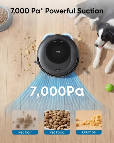 Miniatura 9 de eufy Robot aspirador Omni C20, 7,000 Pa, 60 días de autovaciado, lavado automático de trapeador, secado automático, 3.35 pulgadas ultra delgado