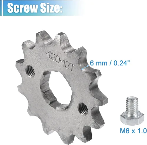 Miniatura 4 de X AUTOHAUX 1 juego de 420 estilos 13 dientes 0.787 in ID motocicleta piñón delantero motor apto para motocicleta 50cc 70cc 110cc 125cc motocicleta