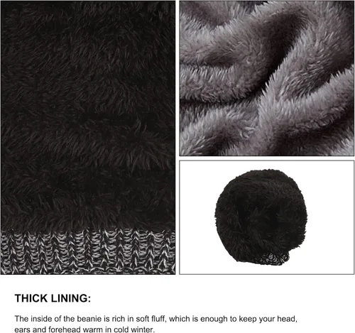 Miniatura 2 de Omechy. - Gorro de punto para hombre de invierno, gorro cálido.