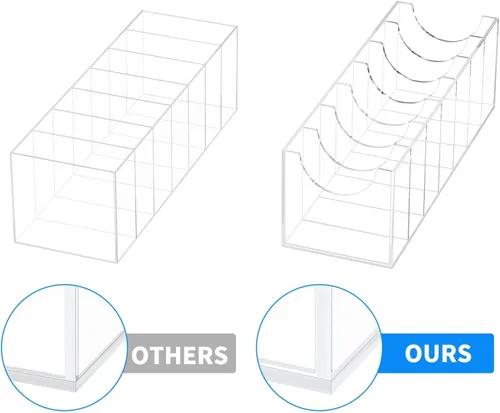 Miniatura 6 de Organizador de cinturón NIUBEE, soporte acrílico para cinturón para el clóset, caja de exhibición de 7 compartimentos para corbata y pajarita