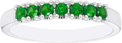 Boston Bay Diamonds . Anillo apilable de plata de ley 925 natural o cultivada en laboratorio, elección de colores y silueta de gemas, Metal Gema,