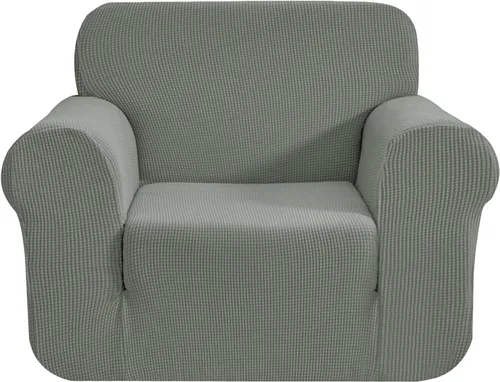 Miniatura 95 de CHUN YI - Funda elástica de 1 pieza para sillón grande, funda protectora suave de Jacquard con elastano, detalle de cuadros y parte inferior