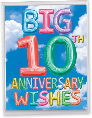 Miniatura 11 de The Best Card Company - Tarjeta jumbo del 10º aniversario con sobre (8.5 x 11 pulgadas) - Felicitaciones grandes por 10 años de matrimonio - Gran