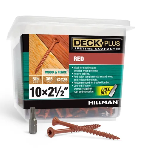Miniatura 42 de Deck Plus Tornillos para Madera Exterior y Cercas con Revestimiento Epoxi de 2-1/2 Pulgadas #10 x 2-1/2" Torx/Star Drive Incluido Rosca Gruesa, Verde