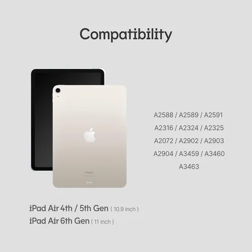 Miniatura 2 de RHINOSHIELD Funda para iPad compatible con Apple iPad Air 4/5-10.9 pulgadas/iPad Air M2/M3-11 pulgadas, soporte multiángulo de 11 pulgadas, funda