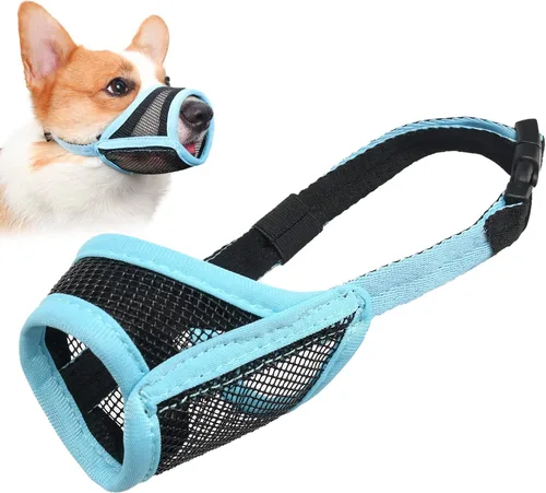 Miniatura 18 de LUCKYPAW Bozal para perro, bozal de malla para perros pequeños, medianos y grandes, cubierta suave para la boca del perro para evitar que muerdan