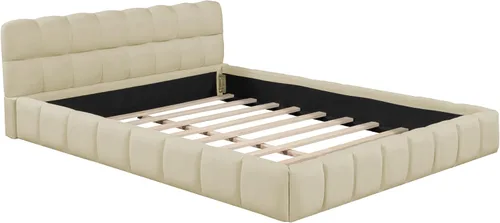Miniatura 8 de Harper & Bright Designs Base de cama tapizada tamaño Queen con tela gruesa, cama con base de tierra con marco sólido/base de colchón/soporte