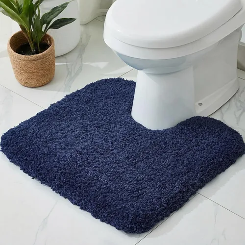 Miniatura 9 de Disolla Alfombra de inodoro en forma de U, color beige, 23 x 24, lavable a máquina, antideslizante, alfombra de piso de inodoro de felpa suave