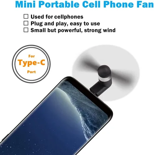 Miniatura 5 de Ventilador tipo USB C para iPhone Series 15, 15 Plus, 15 Pro, 15 Pro Max, 16,16 Plus, 16 Pro, 16 Pro Max, para Samsung Galaxy S Series, A1/A2/A3/A5