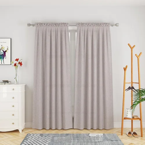 Miniatura 13 de UPOPO Cortinas de Niveles Beige Sobre Fregadero con Textura de Lino para Ventana de Cocina de 16 Pulgadas de Largo Caravana Privacidad Pequeñas