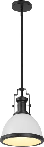 Miniatura 13 de JONATHAN Y JYL9536C - Lámpara colgante de cúpula industrial moderna de 13 pulgadas, lámpara colgante de granja en blanco y cromo, iluminación